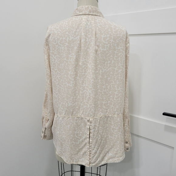 Calvin Klein Women's Leopard Print Pockets Long Sleeve Boyfriend Shirt Size L - Picture 3 of 10